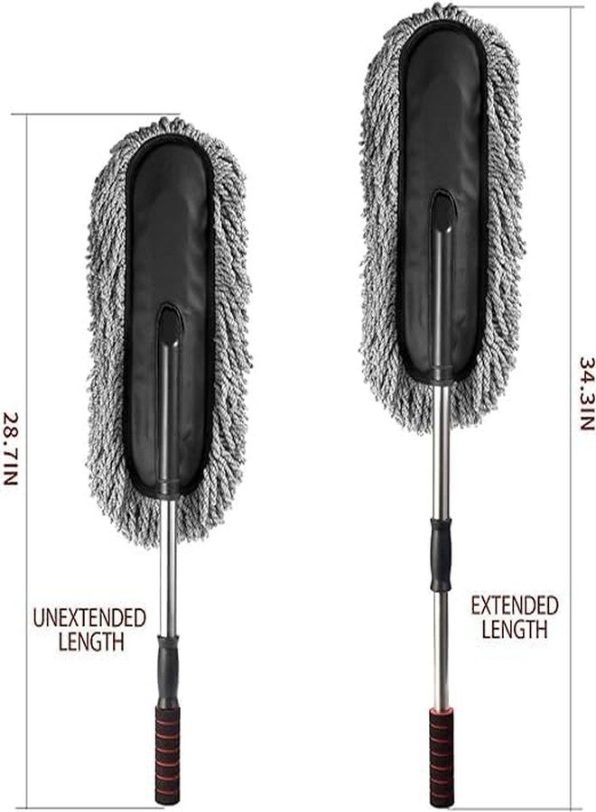 TNEMEC Long Handle Microfiber Feather Duster for Dust Cleaning, Car Brush Exterior Interior Cleaner Dusting and Hosue, Ultra Soft Extendable Remover Window Brushes Tools (Pack of 1) - Image 4
